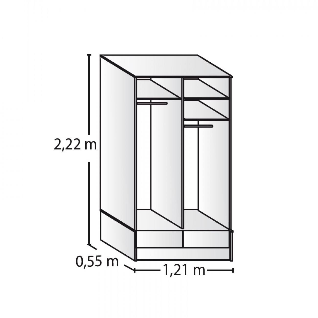 Imagen Placard Ropero Platinum 6320 1,2 Mts Puerta Corrediza Blanco